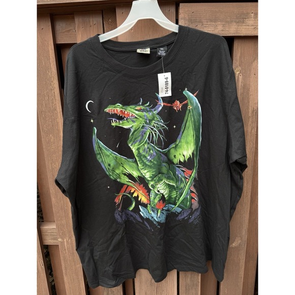 Liquid Blue Other - Green Fight and Red Dragons Fantasy T-Shirt Liquid Blue NEW 4X